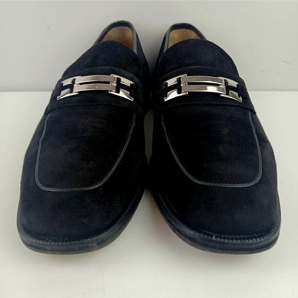 Magnanni Men\'s SZ 10 M Black Suede Loafer Silver Buckle 6243 Made In Spain main image 5